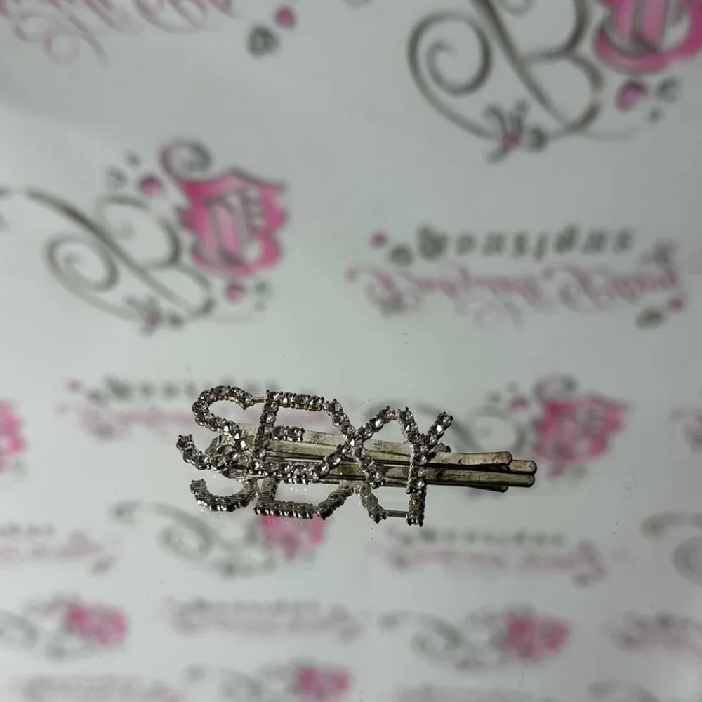 Hair barrette sexy silver bling diamond crystal Rhinestone Hair Clip - Silver